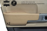 PARCHMENT REAL LEATHER 2X FRONT DOOR ARMREST COVER FOR RANGE ROVER VOGUE 02-06