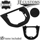 BLACK STITCH LEATHER MANUAL GEAR SURROUND + PLASTIC FRAME FOR VW T6 15-21