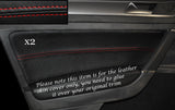 RED STITCH 2X FRONT DOOR CARD TRIM SKIN COVERS FITS VW GOLF MK7 VII JETTA 13+