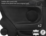 BLACK STITCH 2X REAR DOOR CARD TRIM LEATHER COVERS FITS ALFA ROMEO 147 3 DOOR
