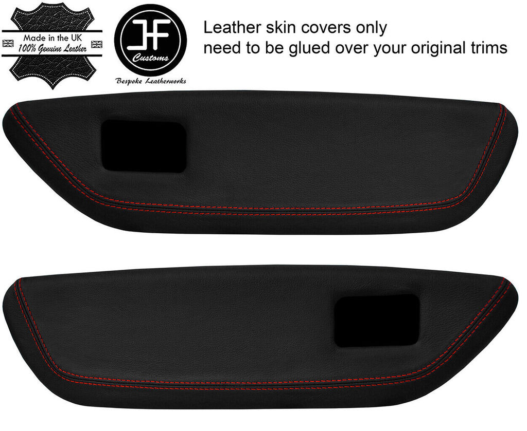 RED  STITCH 2X FRONT DOOR CARD TRIM LEATHER COVER FOR MG MGF MK1 95-99 STYLE 2