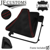 RED STITCH LEATHER MANUAL GEAR GAITER +PLASTIC FRAME FOR BMW E81 E82 E87 E88