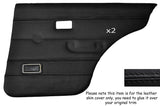 BLACK STITCH 2X REAR FULL DOOR CARD SKIN COVERS FITS FORD ESCORT MK2 4 DOOR