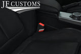 BLACK STITCH SPORT STRIPES 2X SEAT BELT LONG COVERS FOR AUDI A4 B9 15-20