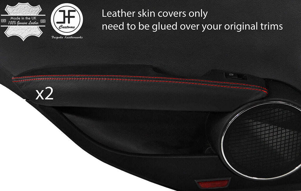 RED STITCH 2X REAR DOOR ARMREST LEATHER COVER FOR MERCEDES C CLASS W204 07-14