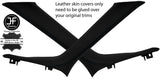 BLACK STITCH 2X A PILLAR REAL LEATHER COVERS FITS FIAT 500L 500 L 2012-2018