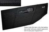 BLACK STITCH 2X FRONT DOOR CARD TRIM SKIN COVERS FITS JAGUAR E TYPE SERIES 2