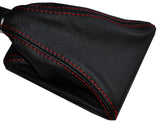 RED STITCHING LEATHER MANUAL GEAR GAITER FITS MERCEDES B CLASS W246 12-15