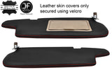 RED STITCH 2X SUN VISORS LEATHER COVERS FITS TOYOTA CELICA SUPRA 1982-1985