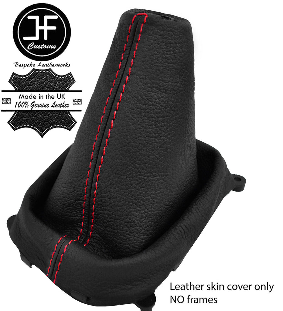 RED STITCH TOP GRAIN LEATHER MANUAL GEAR GAITER FITS MAZDA 323 323F 1998-2004