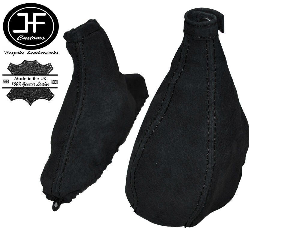 BLACK STITCHING FITS ALFA ROMEO MITO PU SUEDE GEAR HANDBRAKE GAITER  2008-2013