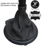 BLACK STITCH TOP GRAIN REAL LEATHER GEAR GAITER FITS PEUGEOT PARTNER 2008-2017