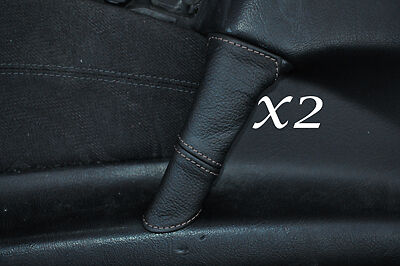 GREY STITCH FITS MERCEDES E CLASS W210 95-99 2X FRONT DOOR HANDLE LTHR COVERS