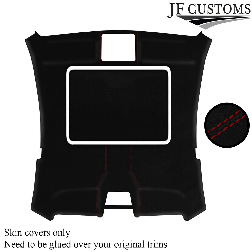 D RED STITCH SUNROOF HEADLINER LUXE SUEDE COVER FOR BMW6 E63 04-10 COUPE