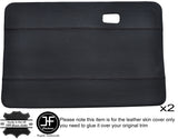 BLACK STICH 2X FULL FRONT DOOR CARD LEATHER COVERS FITS VW BEETLE CLASSIC 1970s