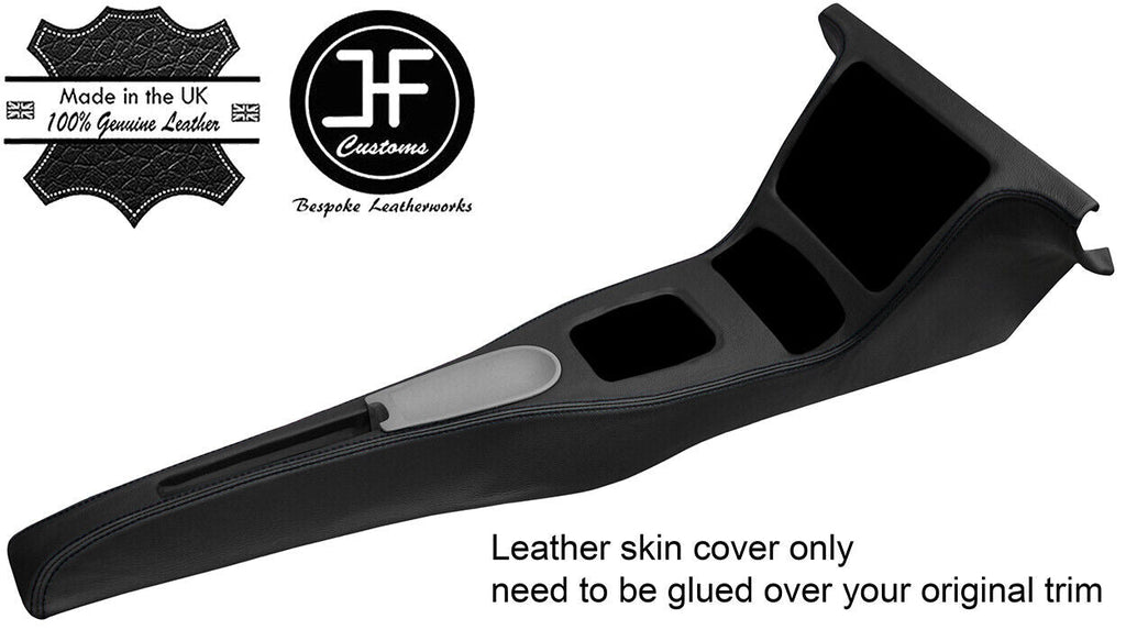 BLACK STITCH CENTRE CONSOLE TUNNEL REAL LEATHER COVER FOR VW POLO 6N2 1999-2001