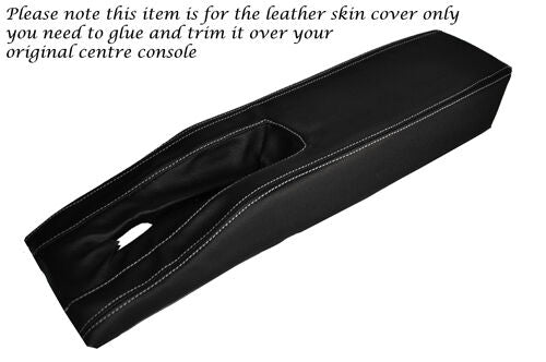 WHITE STITCH CENTRE CONSOLE TUNNEL LEATHER SKIN COVER FITS CORVETTE C3 77-82