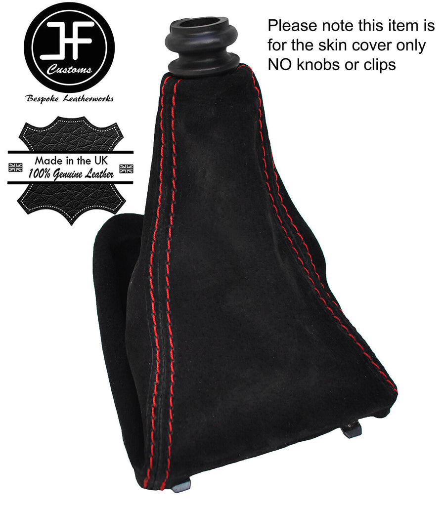 RED STITCHING REAL SUEDE GEAR GAITER FITS PEUGEOT 807 2002-2010 CUSTOM NEW