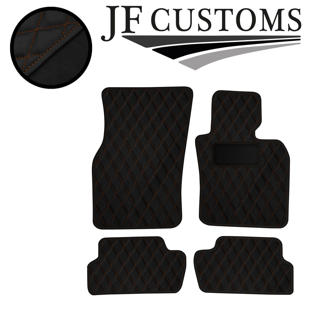 TAN DIAMOND STITCH VINYL 4X TAILORED FLOOR CARPETS FOR BMW MINI F56 13-21 JF1