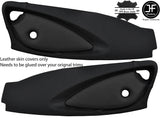 BLACK & BLACK 2X FULL DOOR CARD REAL LEATHER COVERS FOR LOTUS ELISE EXIGE S2