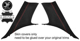 RED STITCH 2X REAR C PILLAR SUEDE COVERS FOR BMW 6 SERIES E63 COUPE 04-10
