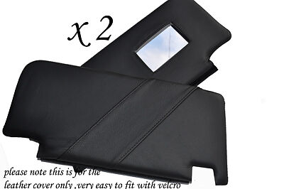 BLACK STITCH FITS HONDA CIVIC & CIVIC TYPE R 96-00 2X SUN VISORS LEATHER COVERS