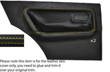 YELLOW STITCHING 2X REAR DOOR CARD SKIN COVERS FITS FORD ESCORT MK2 2 DOOR COUPE