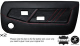 RED STITCHING 2X FRONT FULL DOOR CARD LEATHER COVERS FITS LOTUS EXCEL CUSTOM NEW