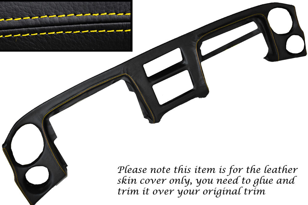 YELLOW STITCH DASH DASHBOARD LEATHER SKIN COVER FITS TOYOTA MR2 MK1 AW11 84-90