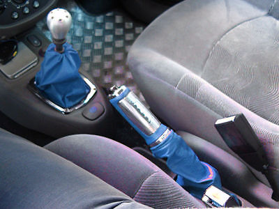 FITS RENAULT CLIO MK2 MK3 98-06 GAITERS SET LEATHER L BLUE CUSTOM NEW MADE IN UK