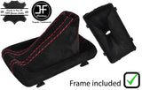 RED STITCH REAL SUEDE GEAR GAITER PLASTIC FRAME FOR AUDI A4 B8 08-2015 DSG