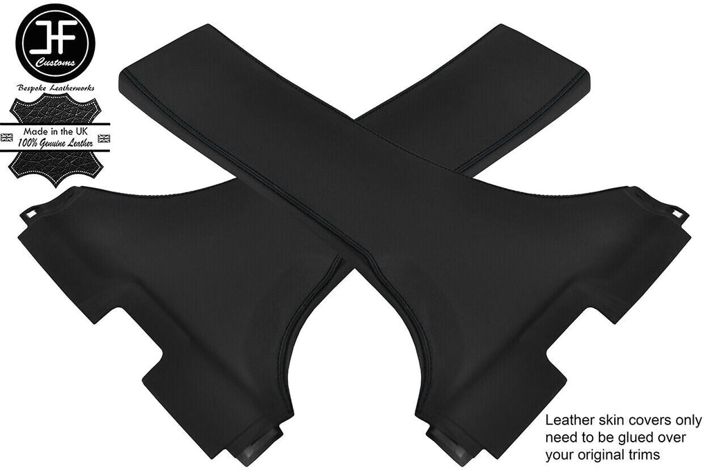 BLACK STITCH 2X LOWER B PILLAR LEATHER COVERS FOR MITSUBISHI LANCER EVO 10 X