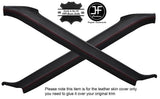 RED STITCHING 2X A POST PILLAR LEATHER COVERS FITS RANGE ROVER P38 1994-2002