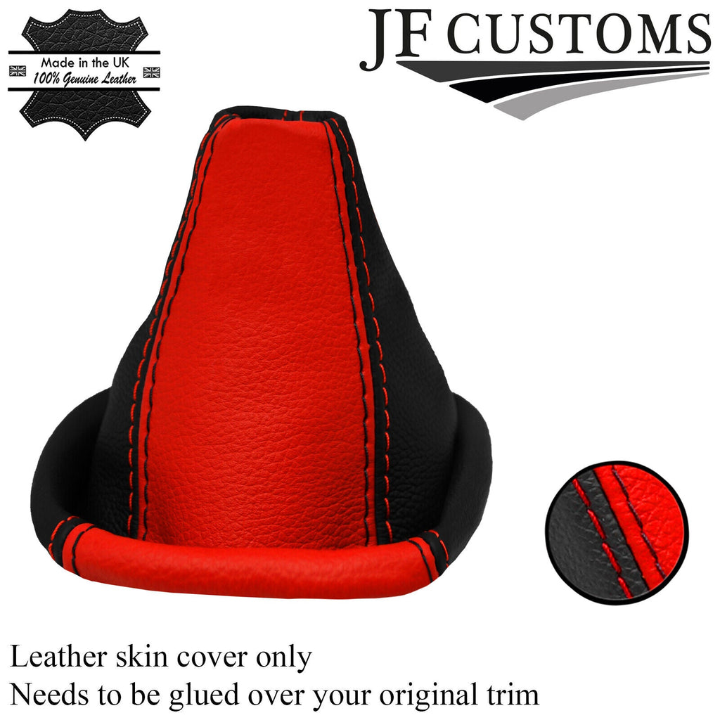 BLACK RED FITS VAUXHALL OPEL CORSA D 2006-2014 LEATHER GEAR GAITER CUSTOM NEW