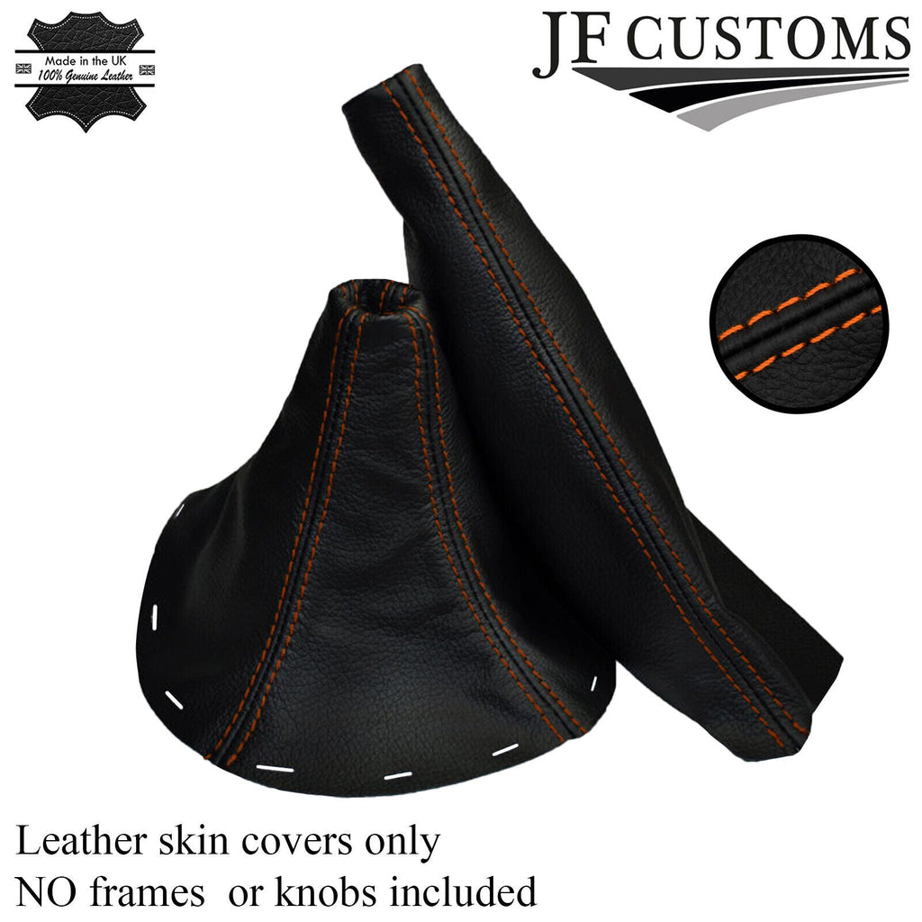 FITS MAZDA RX-7 RX7 MK3 1992-2002 GEAR+HANDBRAKE LEATHER ORNAGE DOUBLE STITCHING