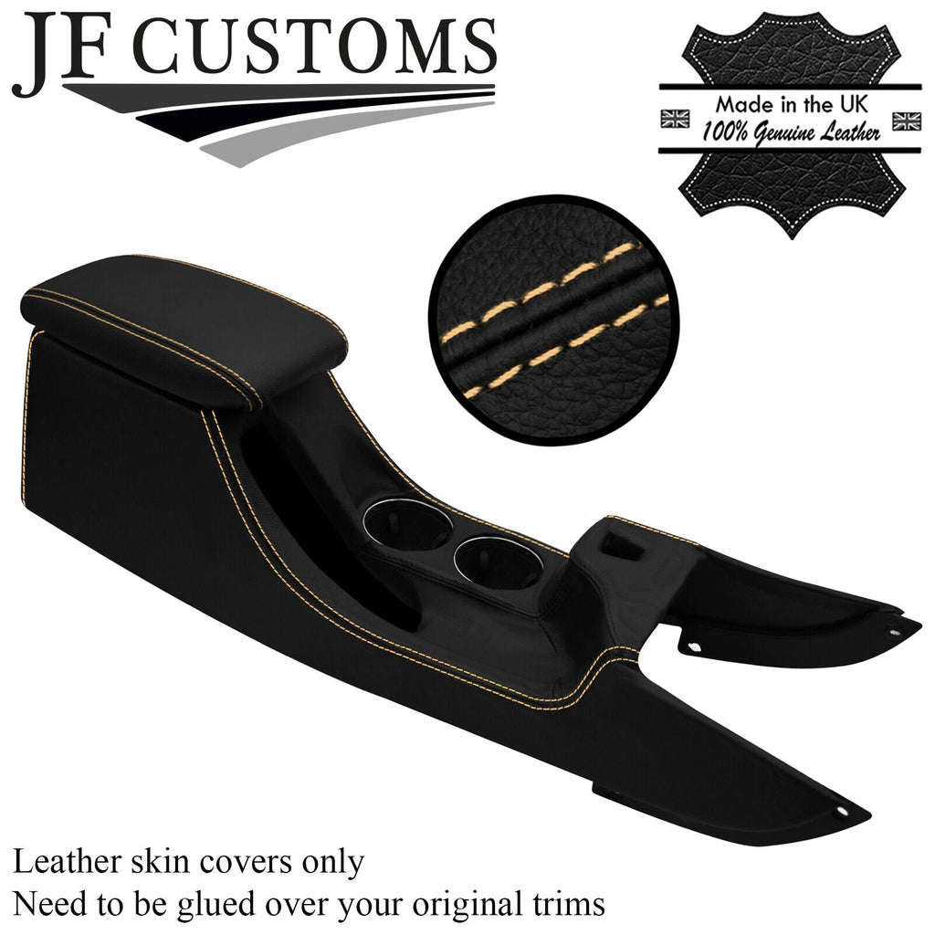 CREAM STITCH LEATHER CENTRE CONSOLE + ARMREST COVERS FOR JAGUAR X-TYPE 01-09