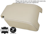 BEIGE LEATHER WHITE ST ARMREST COVER FOR LANDROVER DISCOVERY 3 4 LR3 LR4 04-15