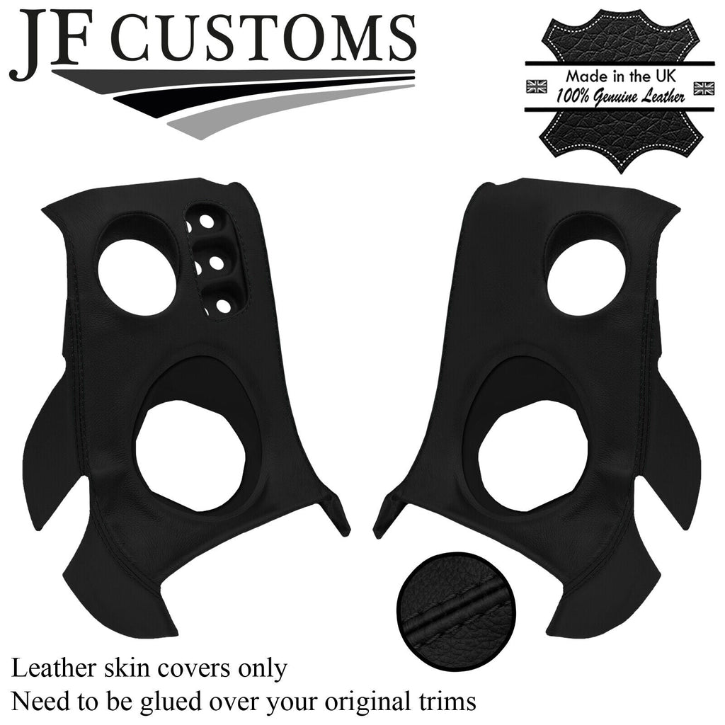 BLACK STITCH LEATHER 2X SPEAKER VENT DASH SILL COVERS FOR LOTUS ELISE S2 01-06