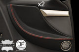 RED STITCH 2X REAR DOOR CARD TRIM LEATHER COVERS FITS ALFA ROMEO BRERA 05-10
