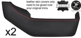 RED STITCHING 2X DOOR POCKETS LEATHER COVERS FITS VW T4 TRANSPORTER CARAVELLE