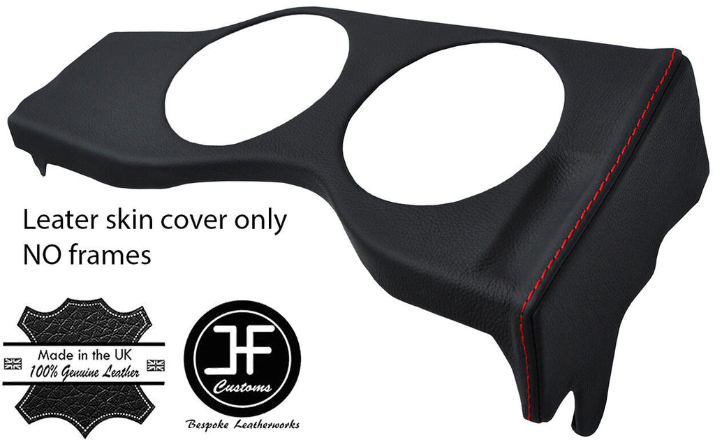 RED STITCH GAUGE SPEEDO SURROUND TRIM LEATHER COVER FOR JAGUAR E TYPE S2