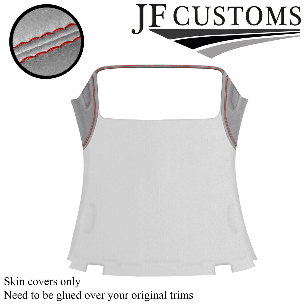 RED STITCH L GREY SUEDE 2X C PILLAR+TRIM HARD ROOF COVER FOR BMW E46 CABRIO