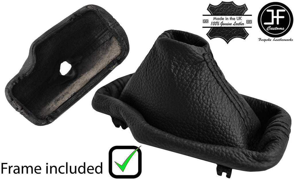 BLACK REAL LEATHER AUTO AUTOMATIC GEAR GAITER+PLASTIC FRAME FOR BMW E46 99-05