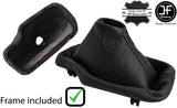 BLACK REAL LEATHER AUTO AUTOMATIC GEAR GAITER+PLASTIC FRAME FOR BMW E46 99-05