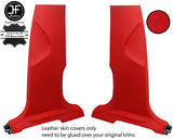 RED REAL TOP GRAIN LEATHER 2X LOWER B PILLAR COVERS FITS AUDI Q5 2008-2015