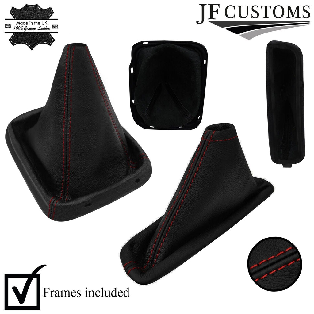 D RED STITCH LEATHER GEAR & HANDBRAKE+PLASTIC FRAMES FOR NISSAN FRONTIER 05-21