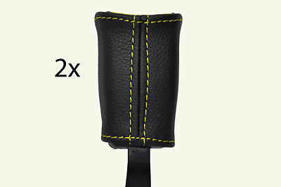 yellow stitch FITS TOYOTA MR2 MK3 00-05  2X SEAT BELT STALK LEATHER COVERS