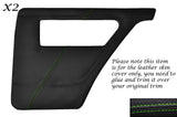 GREEN STITCH 2X REAR DOOR CARDS LEATHER COVER FITS TALBOT SUNBEAM & LOTUS TI