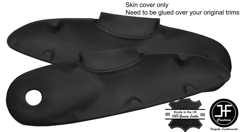 BLACK STITCH 2X DOOR CARD TRIM CARBON VINYL COVERS FOR LOTUS ELISE S1 STYLE 2