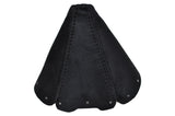 BLACK STITCHING SUEDE GEAR GAITER FITS MAZDA MX5 NB MK2 1998-2000 CUSTOM NEW